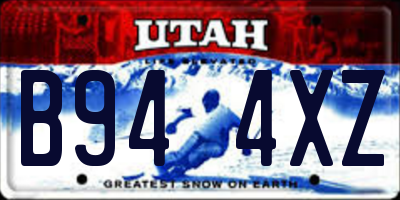 UT license plate B944XZ