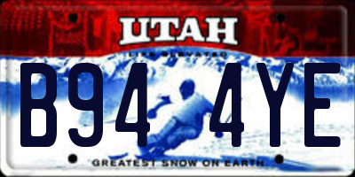 UT license plate B944YE