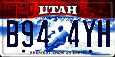 UT license plate B944YH