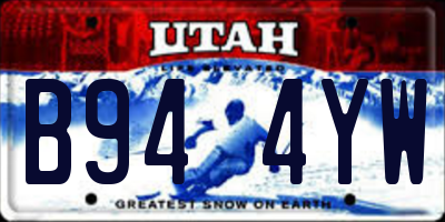 UT license plate B944YW