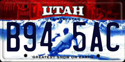 UT license plate B945AC