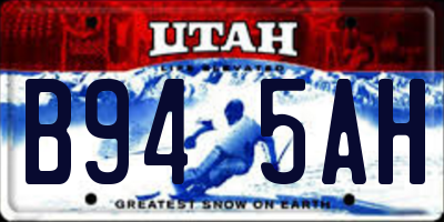 UT license plate B945AH