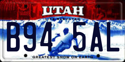 UT license plate B945AL