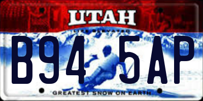 UT license plate B945AP