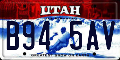 UT license plate B945AV