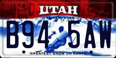 UT license plate B945AW