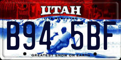 UT license plate B945BF