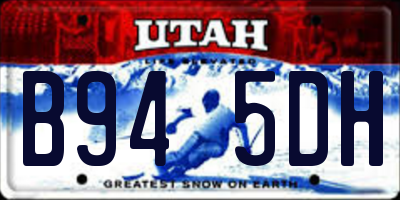 UT license plate B945DH