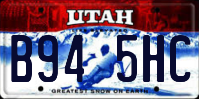 UT license plate B945HC