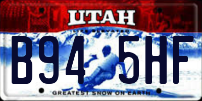 UT license plate B945HF