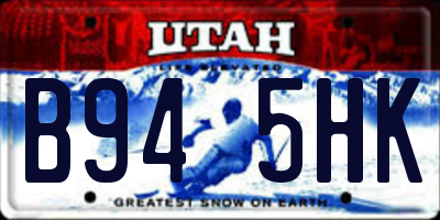 UT license plate B945HK