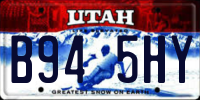UT license plate B945HY