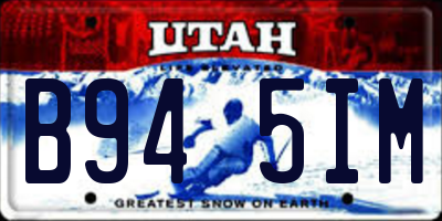 UT license plate B945IM