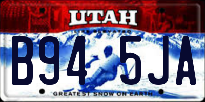 UT license plate B945JA