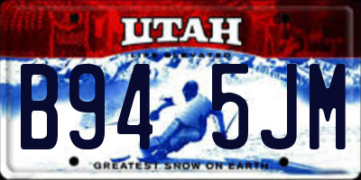 UT license plate B945JM