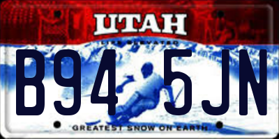 UT license plate B945JN