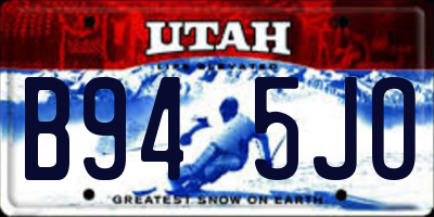 UT license plate B945JO