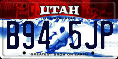 UT license plate B945JP