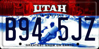 UT license plate B945JZ