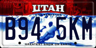 UT license plate B945KM