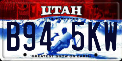 UT license plate B945KW