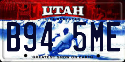 UT license plate B945ME