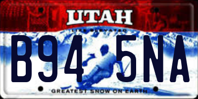 UT license plate B945NA