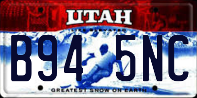 UT license plate B945NC