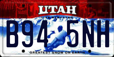 UT license plate B945NH