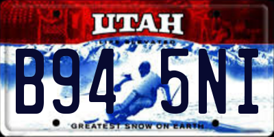 UT license plate B945NI