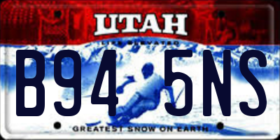 UT license plate B945NS