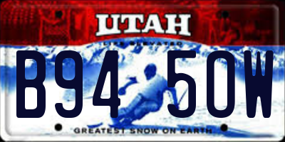 UT license plate B945OW