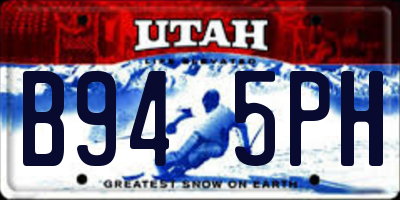UT license plate B945PH