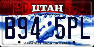 UT license plate B945PL