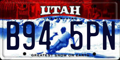 UT license plate B945PN
