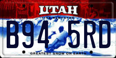 UT license plate B945RD