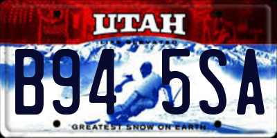 UT license plate B945SA