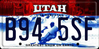 UT license plate B945SF