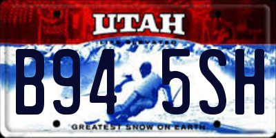 UT license plate B945SH