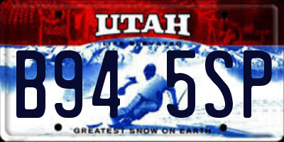 UT license plate B945SP
