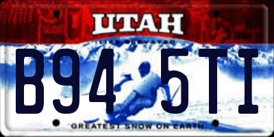 UT license plate B945TI