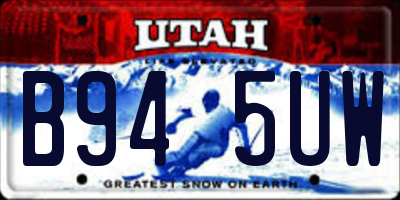UT license plate B945UW