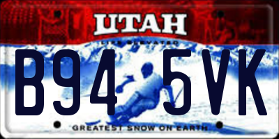 UT license plate B945VK