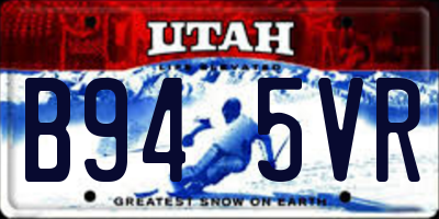 UT license plate B945VR