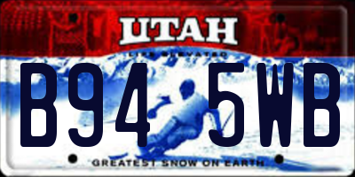 UT license plate B945WB