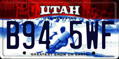 UT license plate B945WF