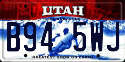 UT license plate B945WJ