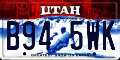 UT license plate B945WK