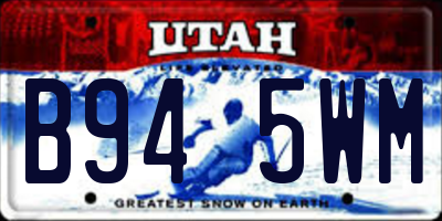 UT license plate B945WM