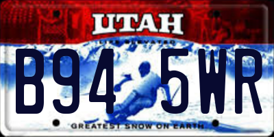 UT license plate B945WR